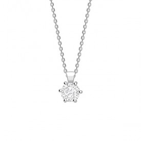 Colgante "Hana" Brillante 6 garras oro blanco CR 6 OB