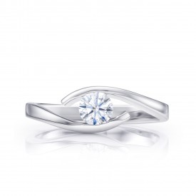 Solitario "Hikari" de pedida moderno de mujer de oro 18k con diamante-SC 169