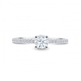 Anillo "Minami" de oro blanco 18k con diamantes Certificados de 0.30 cts en garras - SR-47