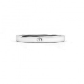 Wedding Alianzas ring platino 2.5 mm ancho y un diamante confort AN-PT