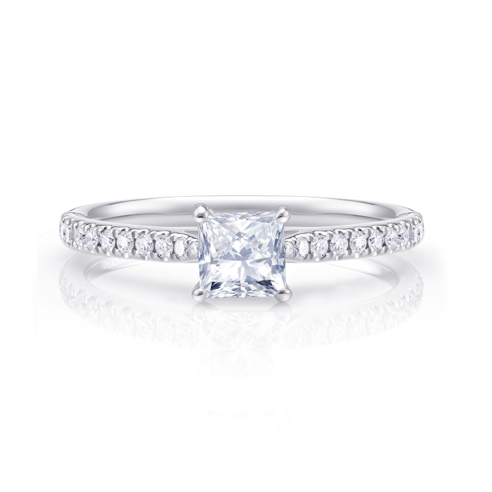 Sortija "Itami" de oro blanco 18K con diamantes - SR-58