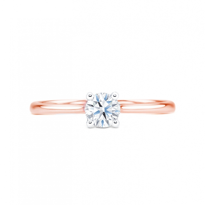 Solitario "RosePekin" elegante, sencillo y femenino con Diamante