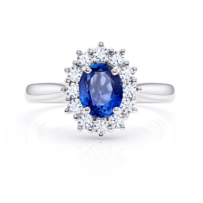 Anillo "Blue Classic Halo" con Zafiro oval SR 136