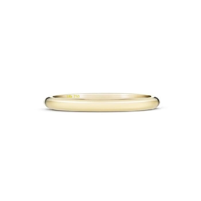 Alianza Media caña oro amarillo 18k 2 x 1.2mm Modelo B1OA
