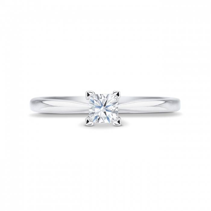 Anillo solitario "Surya" de oro blanco de 18k con diamante - SR-3