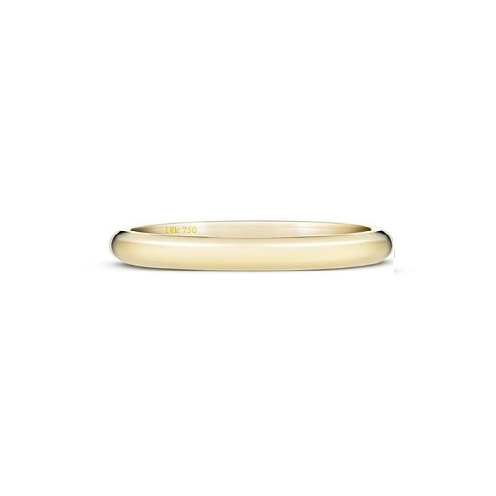 Alianza de oro amarillo 2.5 x 1.2 mm media caña Modelo B2OA