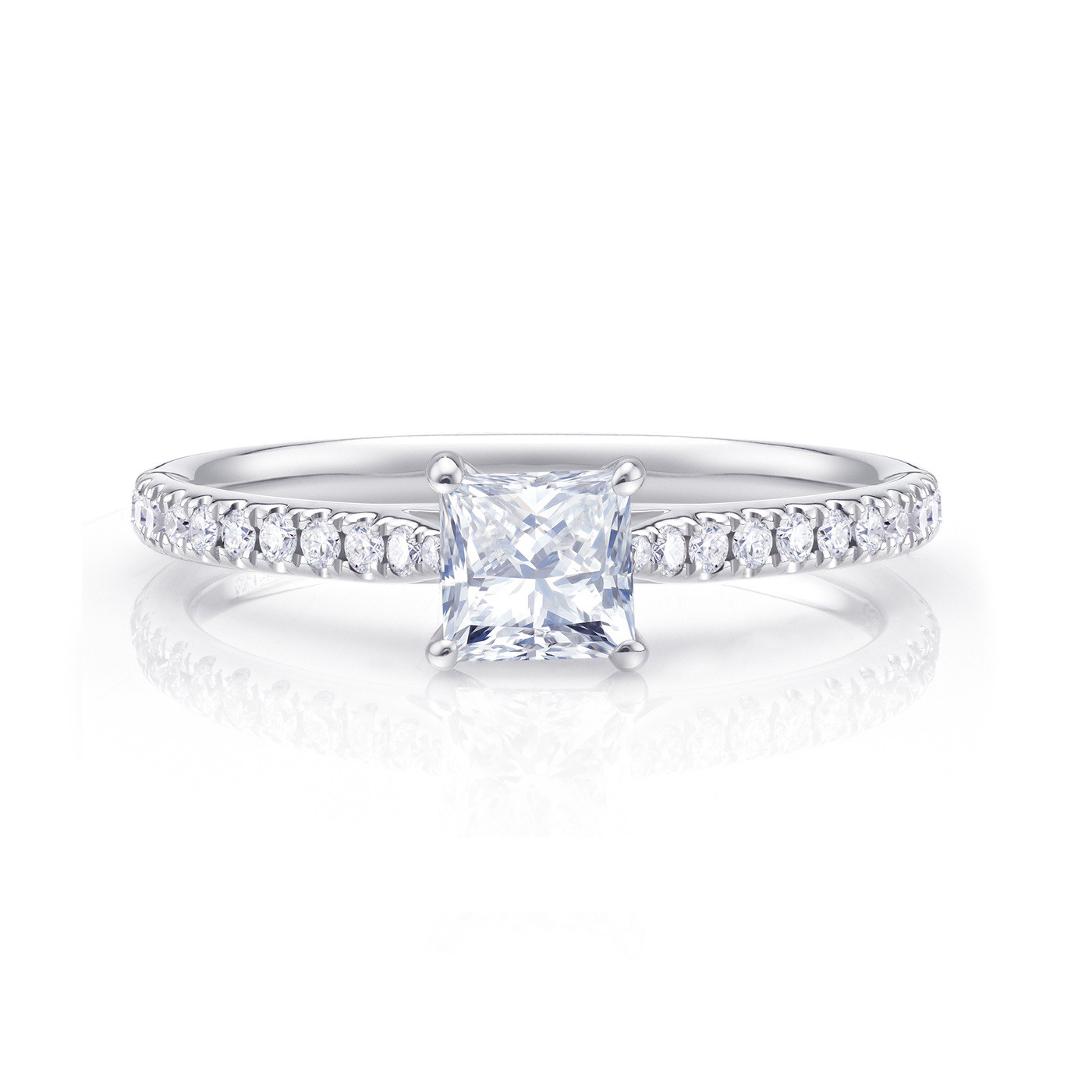 Sortija "Itami" de oro blanco 18K con diamantes - SR-58