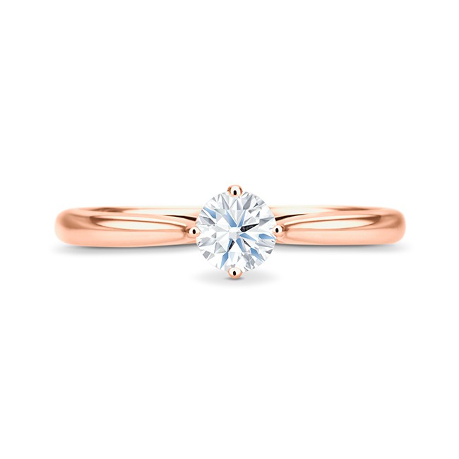 Solitario oro rosa con un brillante de 0.10 quilates "Glow"