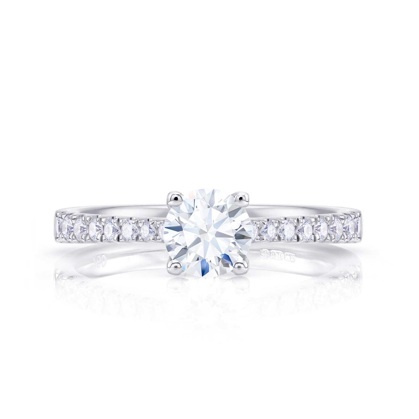 Sortija "Doha" compromiso de oro blanco y diamantes - SR 143