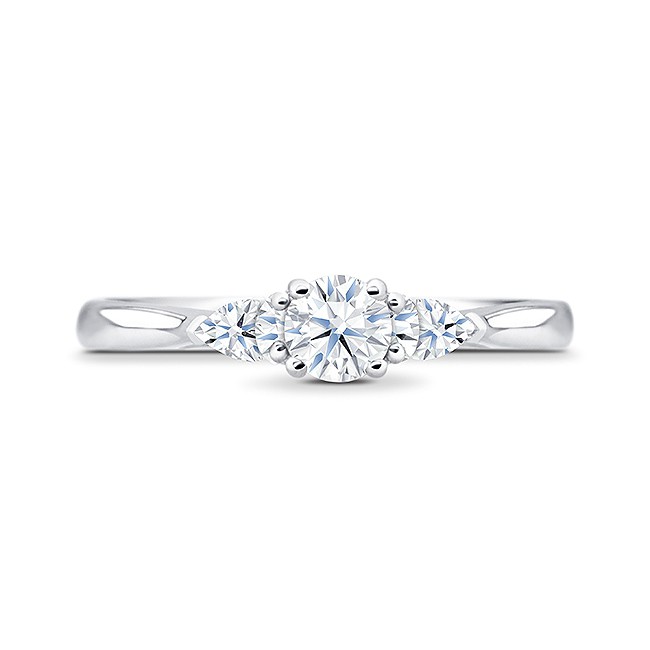Sorltija con 3 diamantes y dos perillas en oro blanco 18 k "Masada"
