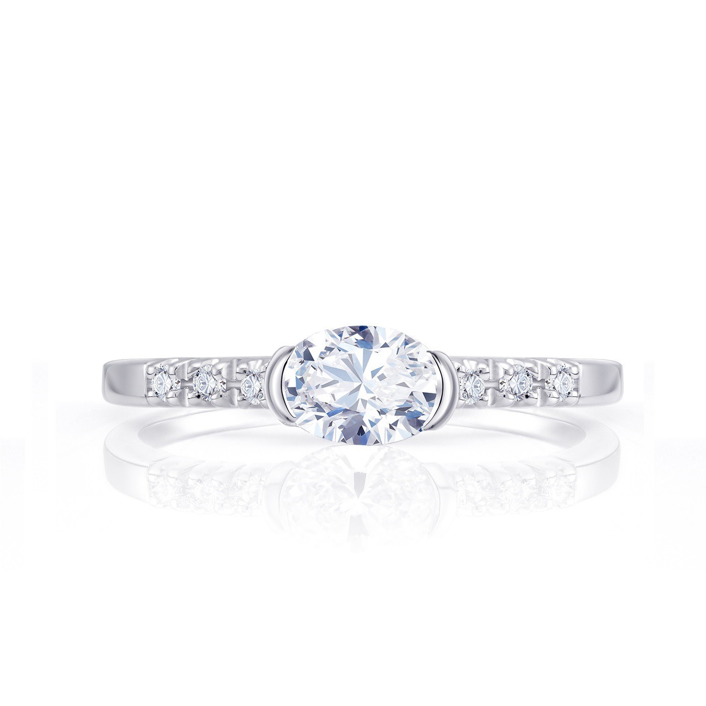Anillo "Kokoro" de compromiso de oro y diamante 18K - SC 308