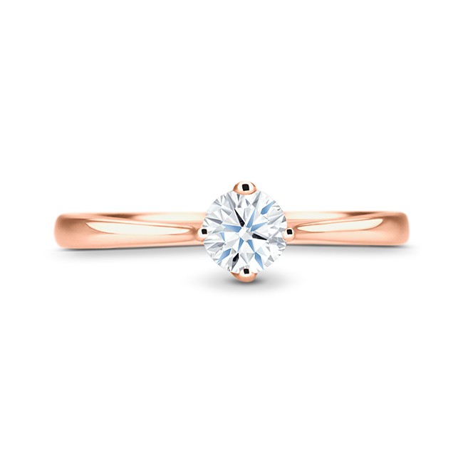 Anillo de Pedida "Ikeda" con Brillante en 4 garras oro rosa
