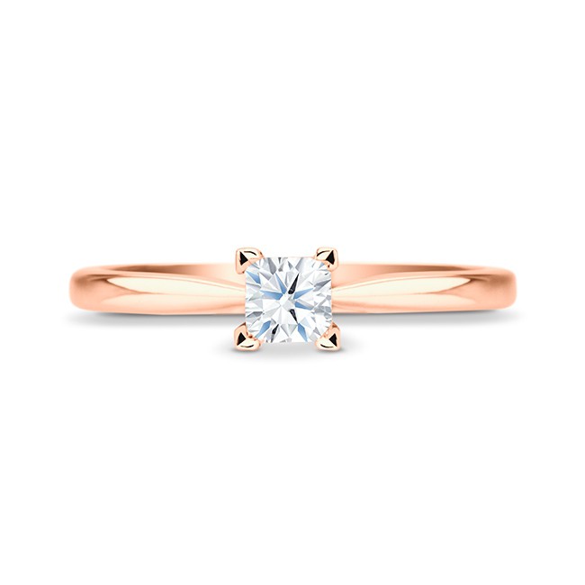 Anillo "Surya-R" solitario oro rosa 18k con diamante talla princesa - SRR 3