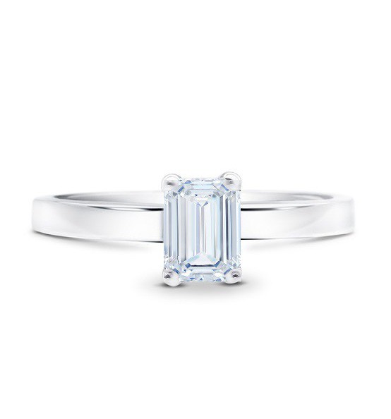 Solitario de oro blanco de precioso diseño clásico SCE 21