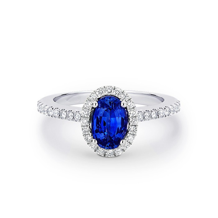 Anillo oro y diamantes con Zafiro azul con brillantes BLUE - SR 79/3 Z