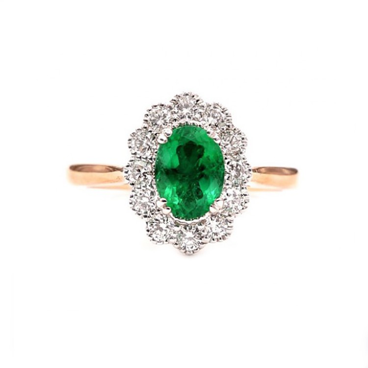 Anillo de Esmeralda en Oro Rosa Green Osaka - sr73-esm