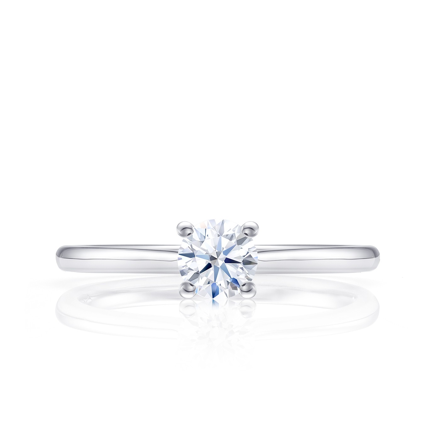 Anillo Pt "Pekín" con brillante