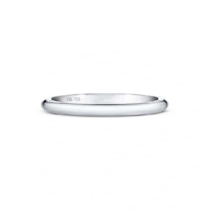 Alianza media caña oro blanco 18K 2 mm Modelo B1OB