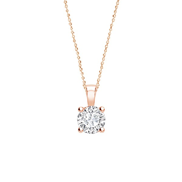 Colgante "Rose Midori " Diamante oro rosa 4 garras - CR 1 OR