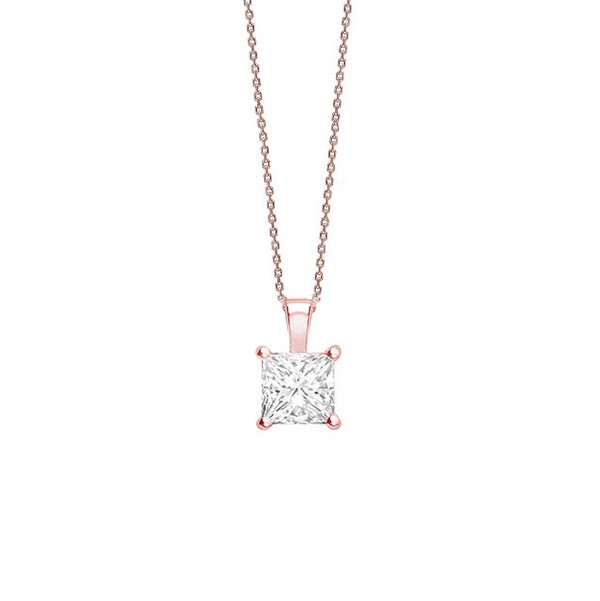 Colgante " Rose Surya" en garra Diamante talla Princesa - CR 15 OR