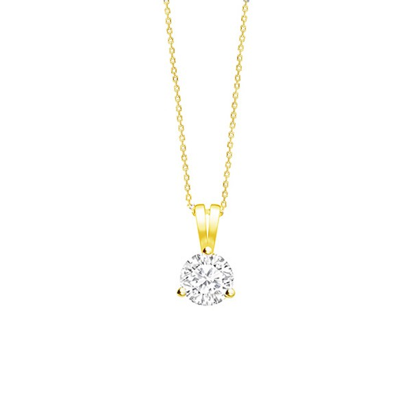 Colgante oro 18K Brillante 3 garras "SHALOSH"  CR10 OA