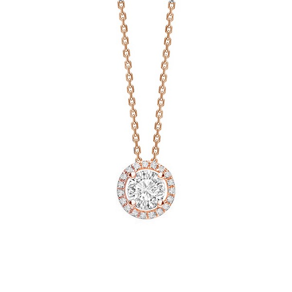 Colgante "Rose Sun" de oro rosa 18k con diamantes - CR 5 OR