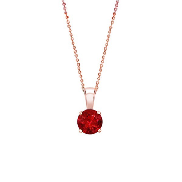 Collar Rubí redondo "Red Midori" oro rosa  - CR 1 RUBI