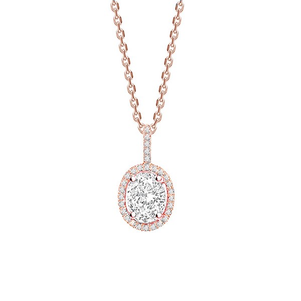 Gargantilla Oval Diamante Oro Rosa - CR 8 OR