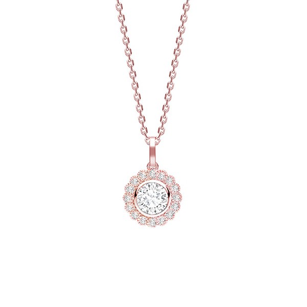 Gargantilla Rosetón " Osaka" Brillantes oro rosa - CR 13 OR