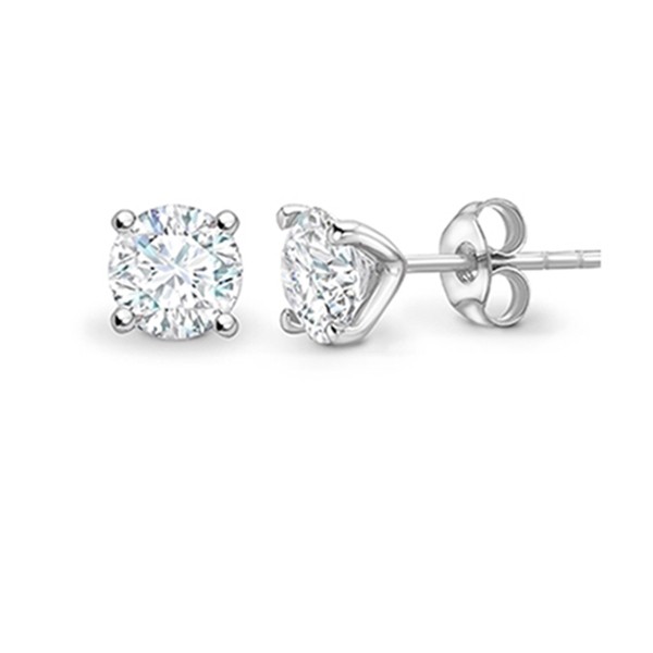 Pendientes de Brillantes en 4 Garras oro blanco, sencillos y elegantes "ARBA"  PR 11