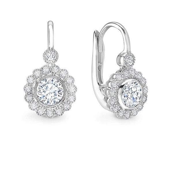 Pendientes Vintage con Brillantes para Novia en Oro Blanco PR 8