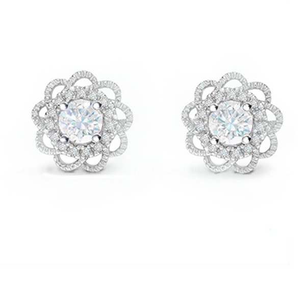 Pendientes con Brillantes para Novia Oro blanco y Orla especial - PR 7