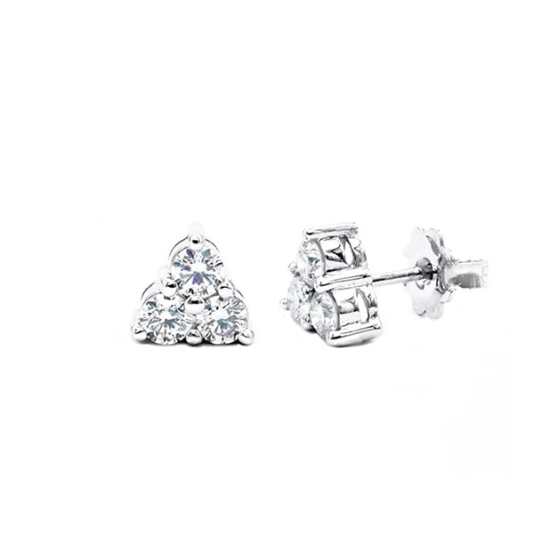 Pendientes con 3 Diamantes en garra "Triangle" - PG 34