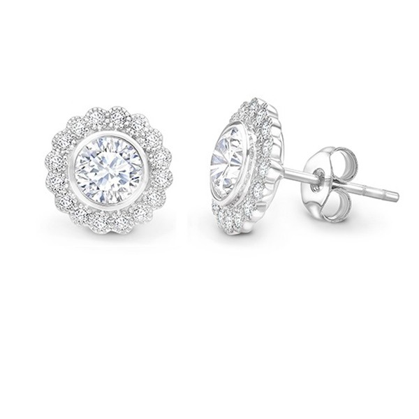 Pendientes cortos con Diamantes "Alhambra"  Orla Brillantes -  PR 13