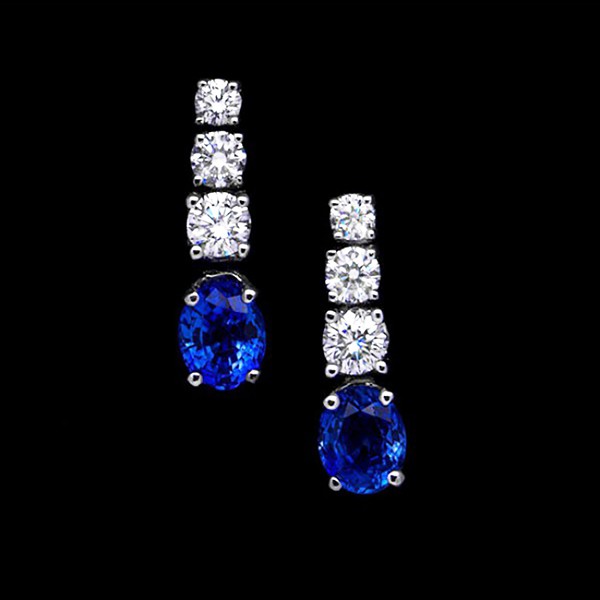 Pendientes Novia con zafiros azules y brillantes- PI 71/3