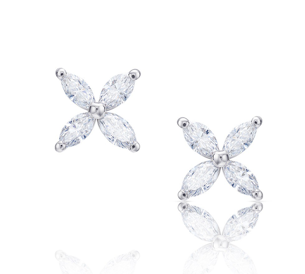 Pendientes Modernos con diamantes Talla Marquise PMJK 3