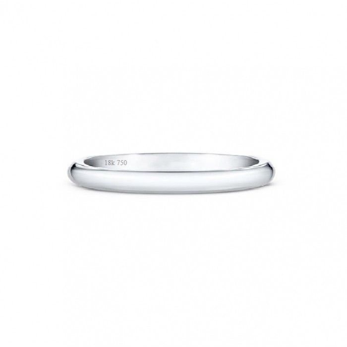 Wedding ring oro blanco 3.5 por 1.5mm media caña B3 OB