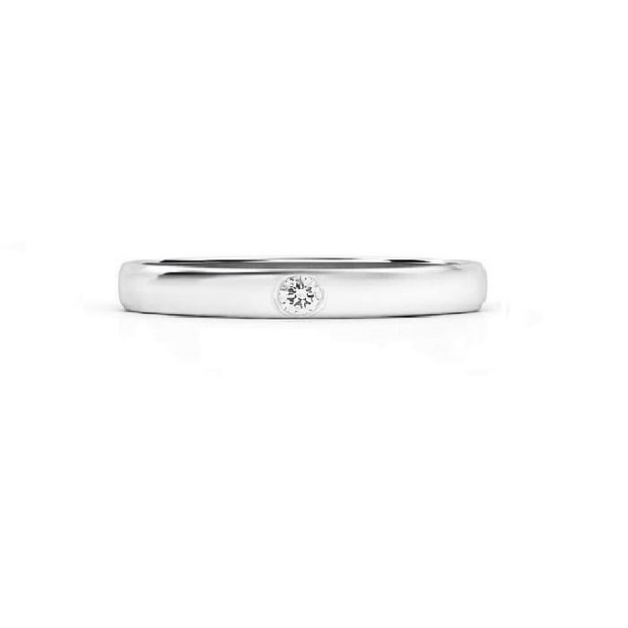 Wedding ring platino 2.5 mm ancho y un diamante confort AN-PT