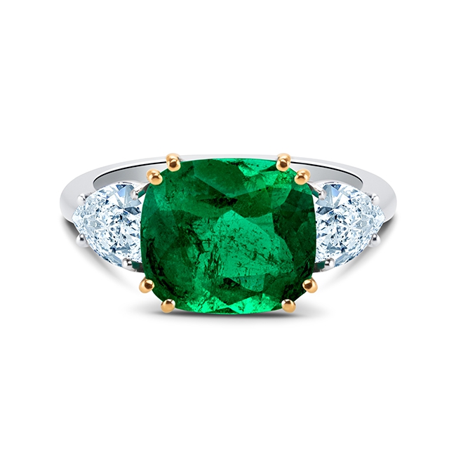 Sortija Esmeralda Diamante Corazon