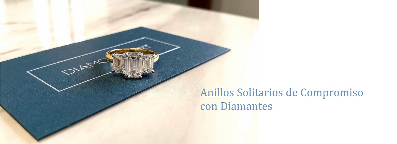solitarios de oro blanco y diamantes